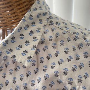 Steven Alan White and Blue Floral Blouse